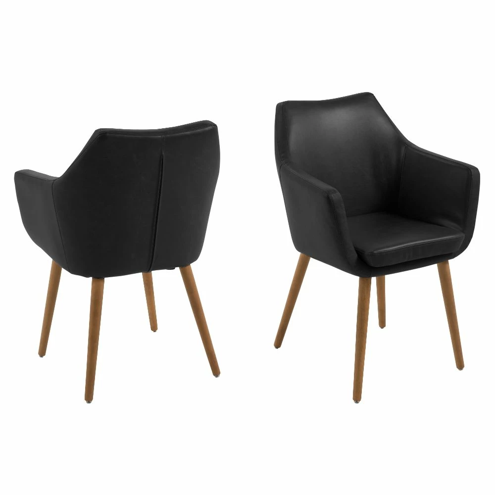 Nora Spisebordsstol, Sort/læder 3 Nora Spisebordsstol, Sort/læder