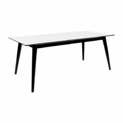 Copenhagen Spisebord – Spisebord I Hvid Med Sorte Ben (195/285×90)