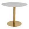 Bolzano Spisebord Ø90, Marmor Look/messing -møbel butik 2201141