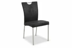 Asti Spisesbordsstol, Sort M. Rustfrit Stålstel