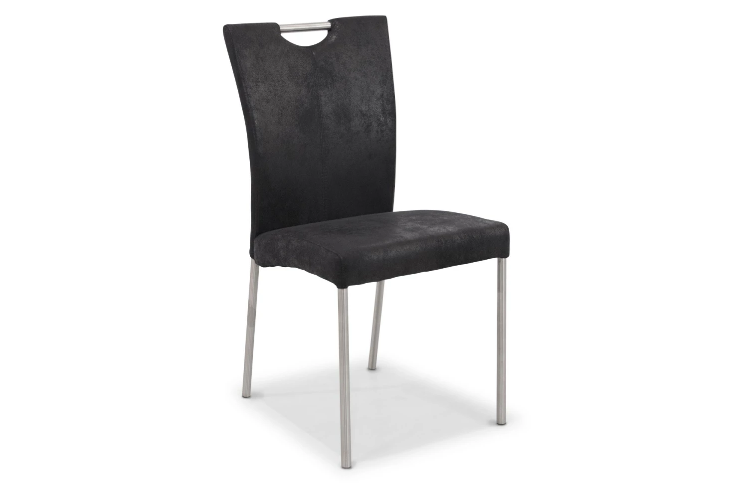 Asti Spisesbordsstol, Sort M. Rustfrit Stålstel 3 Asti Spisesbordsstol, Sort M. Rustfrit Stålstel