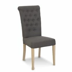 Valentino Spisesbordsstol, Grå M. Ben I Hvidolieret Eg