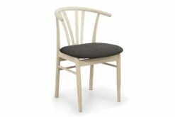 Devon Spisebordsstol, Ubehandlet Bøg M. Antracitfarvet Sæde