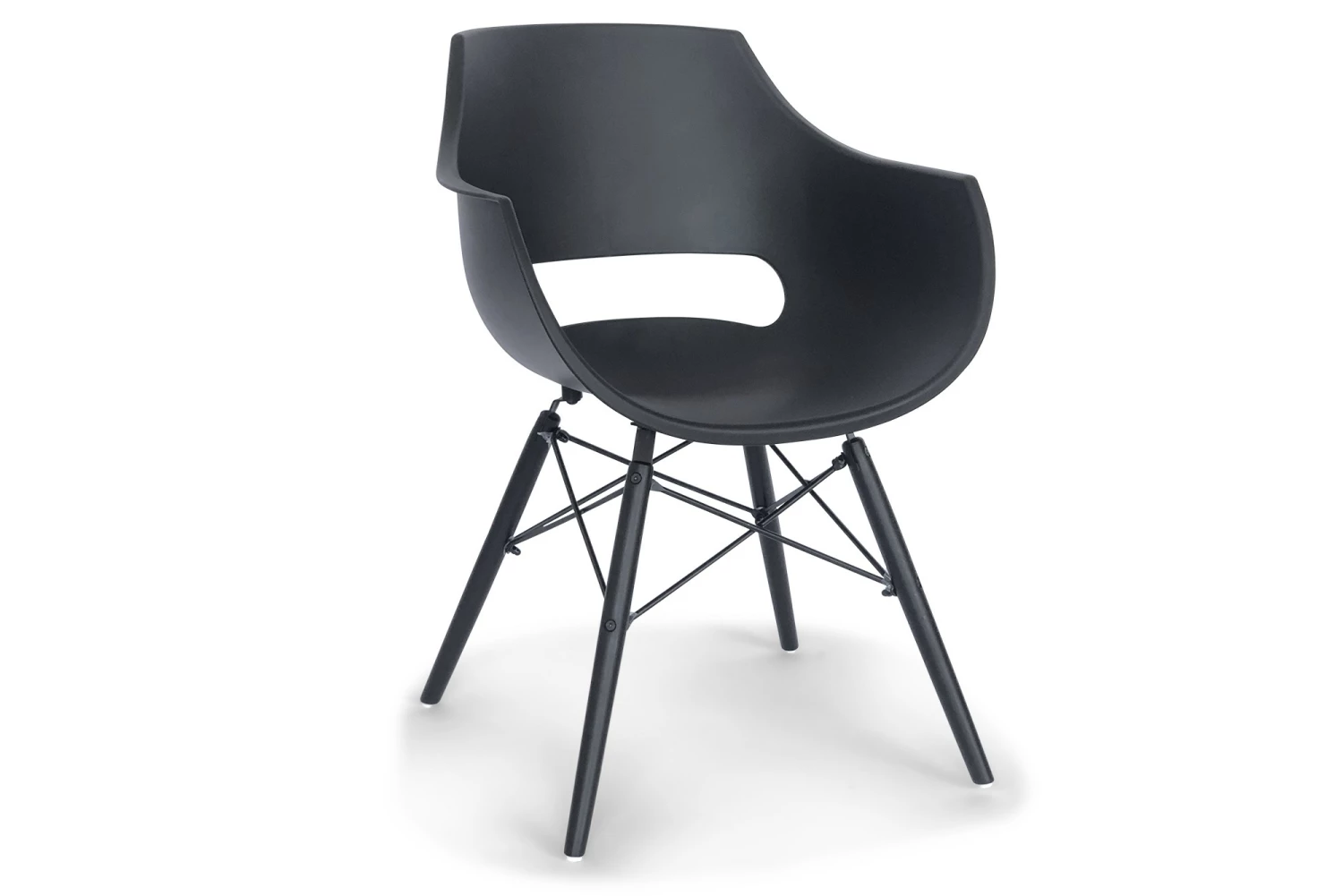 Luno Spisesbordsstol, Sort M. Sortlakeret Bøgeben 3 Luno Spisesbordsstol, Sort M. Sortlakeret Bøgeben