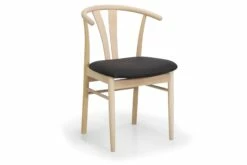 Coint Spisebordsstol, Ubehandlet Bøg M. Sort Lædersæde