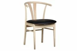 Coint Spisebordsstol, Ubehandlet Eg M. Sort Lædersæde