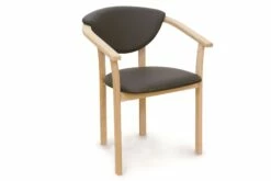 Derby Spisesbordsstol, Hvidolieret Eg M. Sort Lædersæde