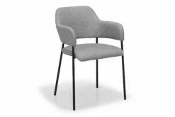 Bresso Spisesbordsstol, Lysegrå M. Sort Metalstel