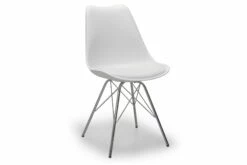 Falun Spisesbordsstol, Hvid M. Krom Metalben