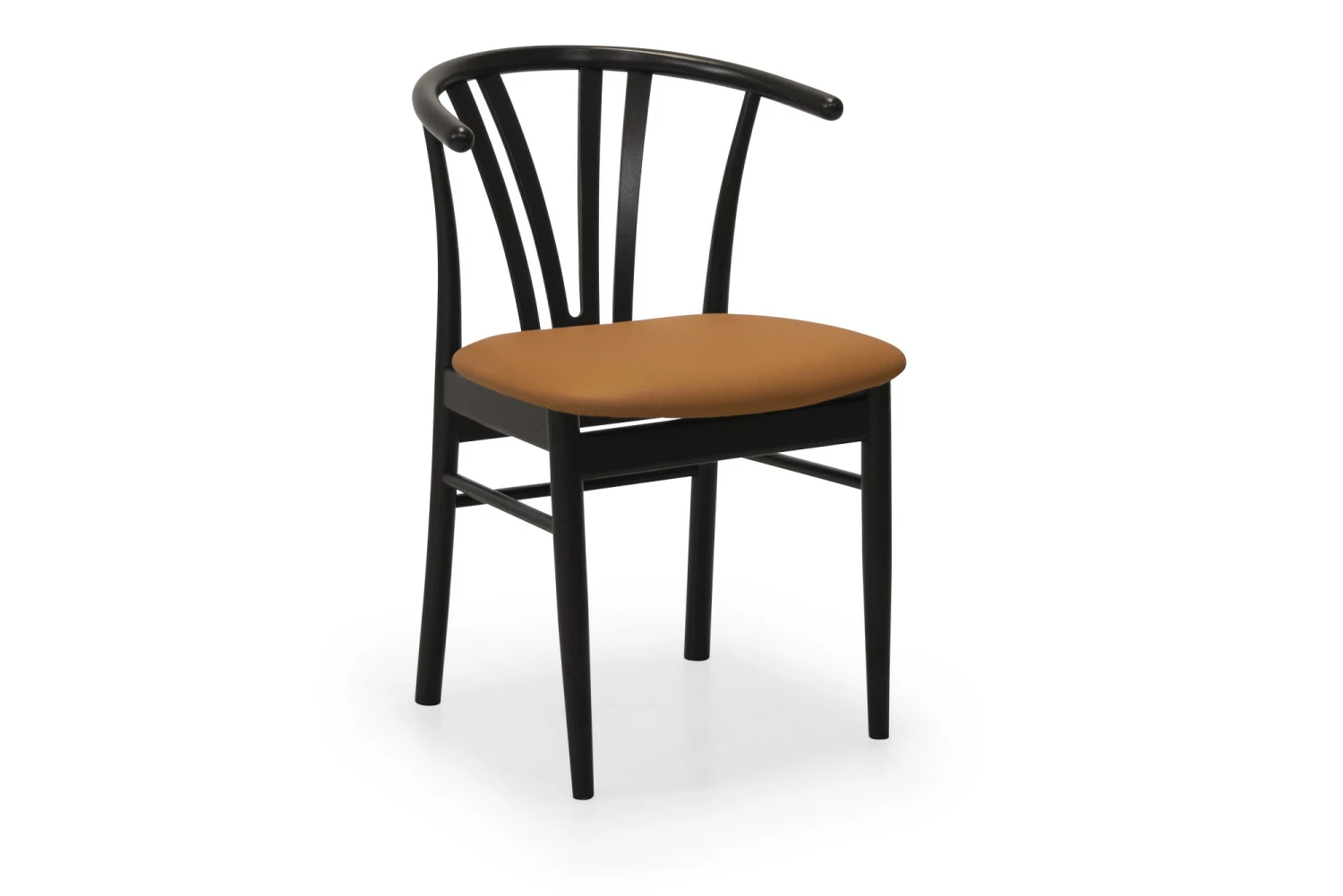 Devon Spisesbordsstol, Sortlakeret Bøg M. Cognacfarvet Lædersæde 3 Devon Spisesbordsstol, Sortlakeret Bøg M. Cognacfarvet Lædersæde