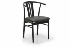 Barbara Spisesbordsstol, Sortlakeret Bøg M. Sort Lædersæde