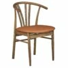 Devon Spisesbordsstol, Smoked Egetræ M. Cognacfarvet Lædersæde