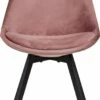 Harper Spisesbordsstol, Støvet Rosa Velour M. Sorte Ben -møbel butik 29265