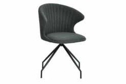 Rockdale Spisesbordsstol, Antracitgrå M. Sort Metalstel