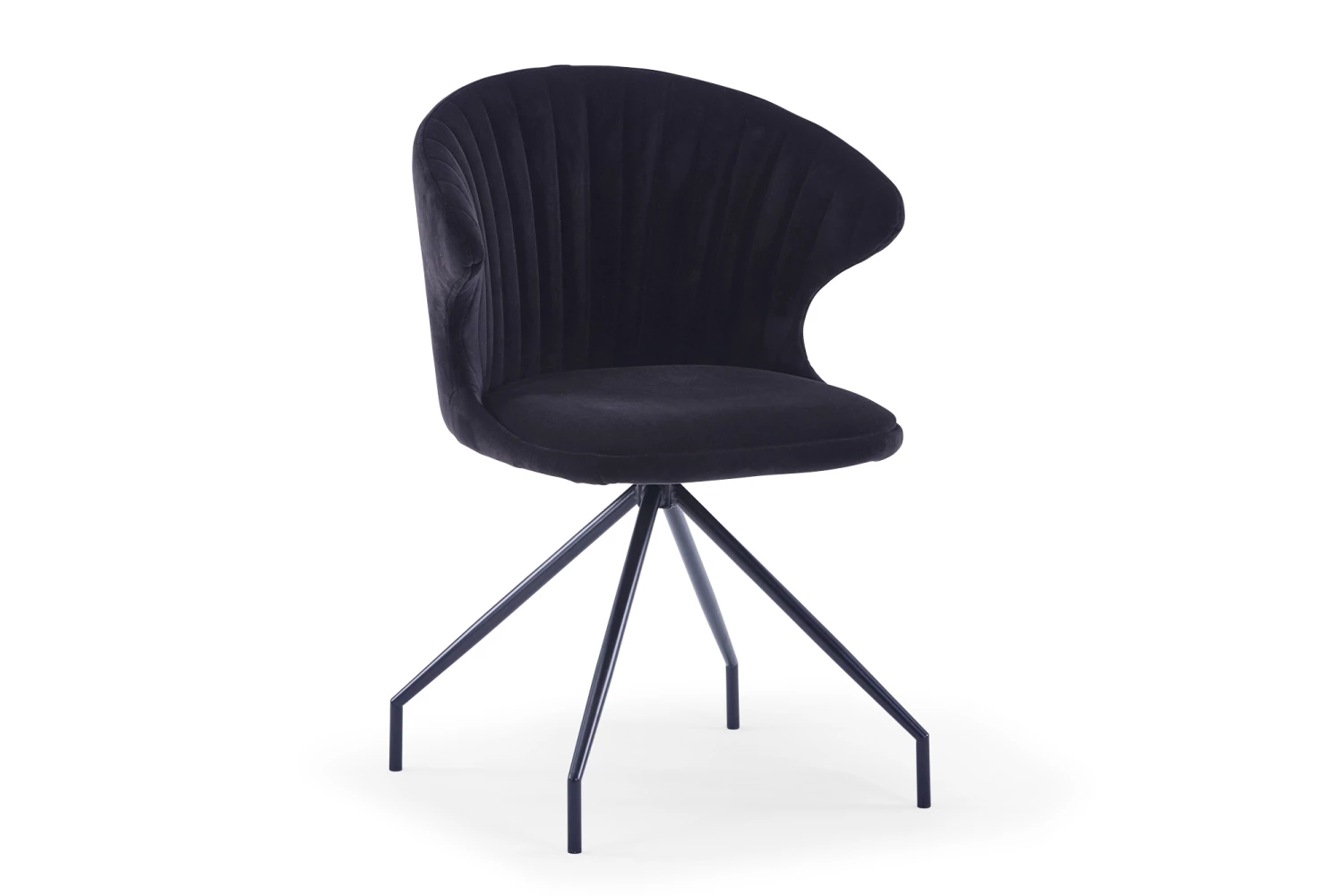 Rockdale Spisesbordsstol, Sort Velour Og Sort Metalstel 3 Rockdale Spisesbordsstol, Sort Velour Og Sort Metalstel