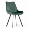 Boston Spisesbordsstol, Mørkegrøn Velour M. Sorte Metalben 2 Boston Spisesbordsstol, Mørkegrøn Velour M. Sorte Metalben -møbel butik 37751