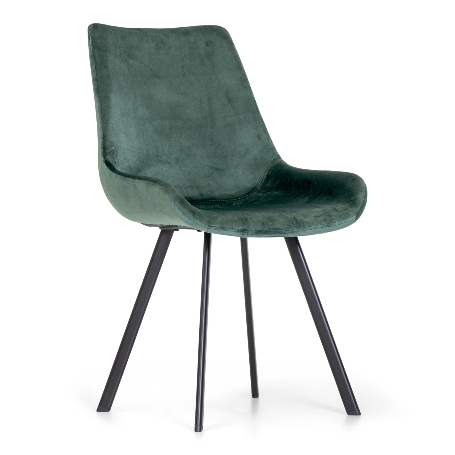 Boston Spisesbordsstol, Mørkegrøn Velour M. Sorte Metalben 3 Boston Spisesbordsstol, Mørkegrøn Velour M. Sorte Metalben