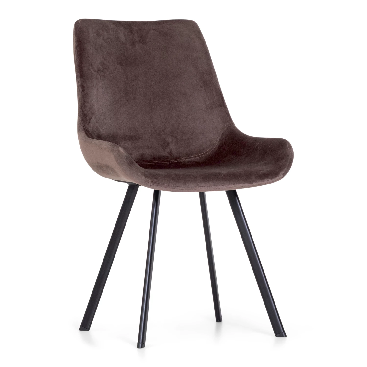 Boston Spisesbordsstol, Grå Velour M. Sorte Metalben 3 Boston Spisesbordsstol, Grå Velour M. Sorte Metalben