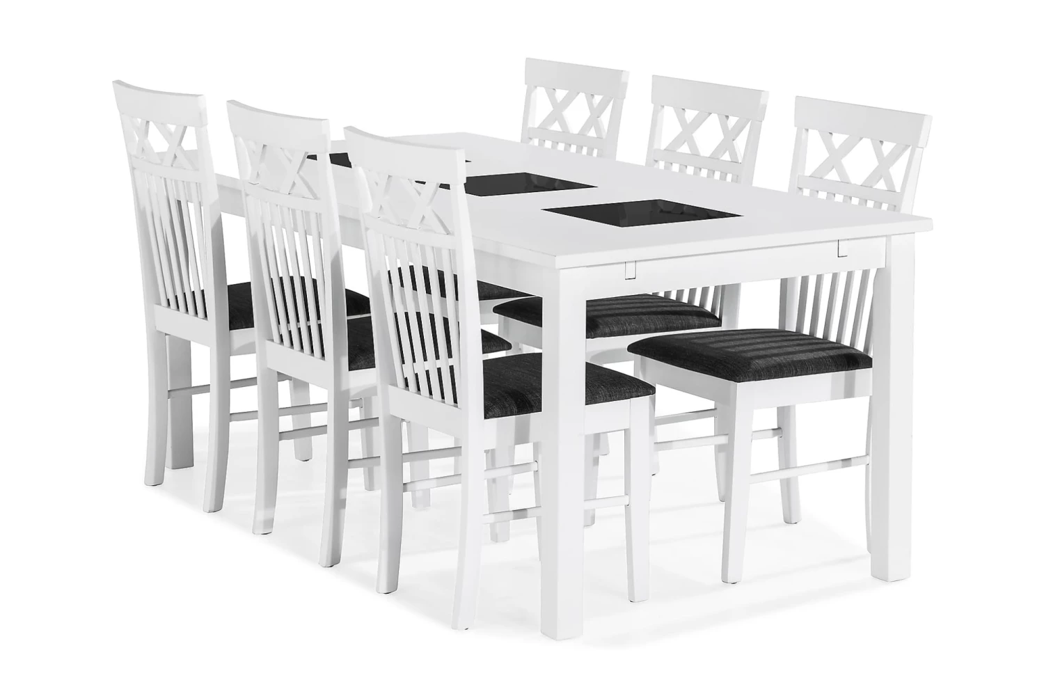 Jasmin Spisebordssæt M. 6 Rebecka Spisebordsstole 3 Jasmin Spisebordssæt M. 6 Rebecka Spisebordsstole