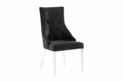 Tangen Spisebordsstol, Sort Velour M. Ben I Rustfri Stål