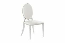 Demple Spisebordsstol, Hvid Kunstlæder