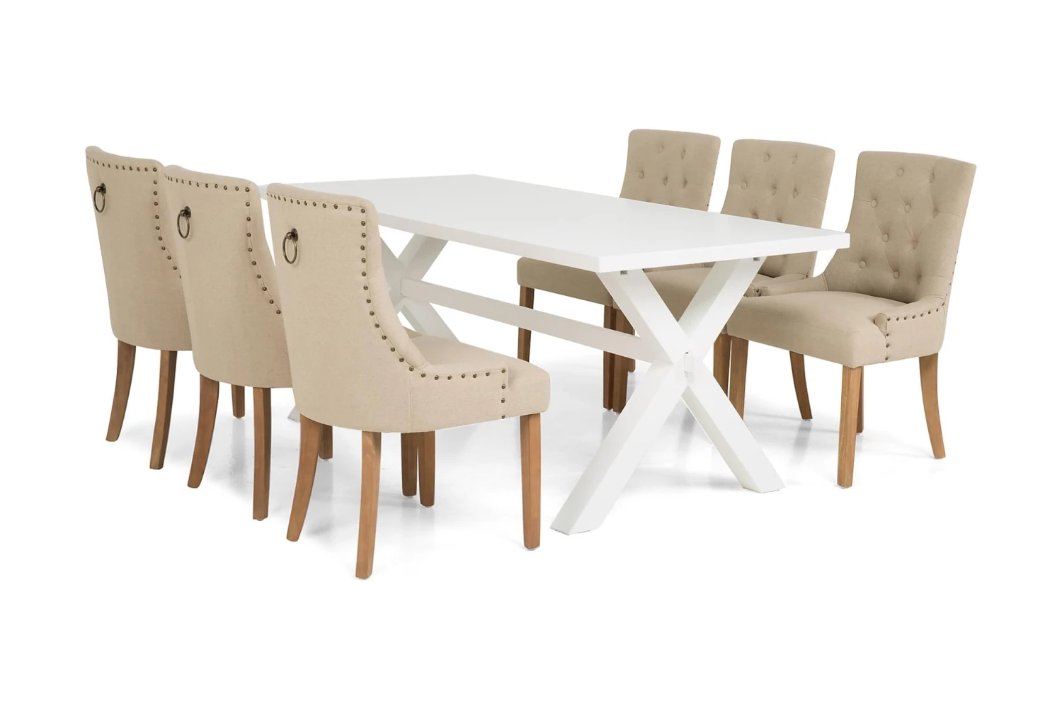 Linnea Spisebordssæt M. 6 Viktoria Spisebordsstole 3 Linnea Spisebordssæt M. 6 Viktoria Spisebordsstole