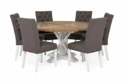 Lyon Spisebordssæt M. 6 Jenny Stole (Grå), Elmetræ