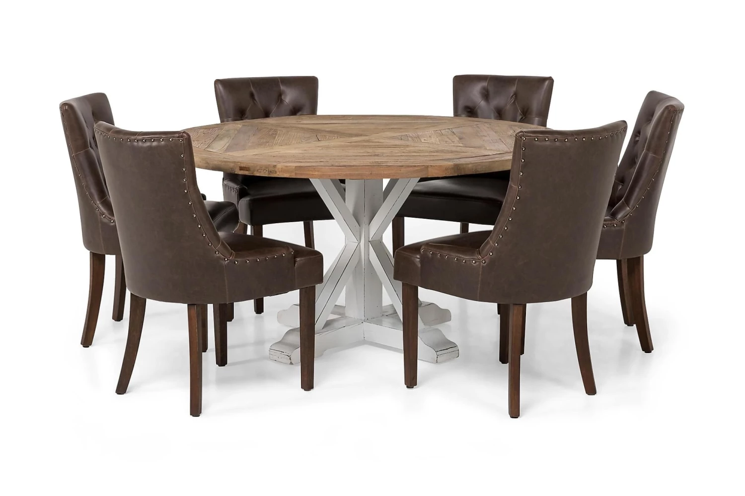 Lyon Spisebordssæt M. 6 Tuva Stole (Brun), Elmetræ 3 Lyon Spisebordssæt M. 6 Tuva Stole (Brun), Elmetræ