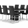 Macahan Spisebordssæt M. 6 Remus Stole (Sort), Sort/hvid -møbel butik 9000584536
