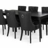 Erin Spisebordssæt M. 6 Tuva Spisebordsstole (Sort Kunstlæder), Sort -møbel butik 9000659095