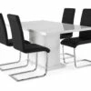 Ratliff Spisebordssæt M. 4 Cibus Stole (Sort Pu), Hvid -møbel butik 9000663060