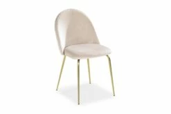 Elba Spisebordsstol, Beige M. Messing Stel