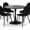 Caitly Spisebordssæt M. 4 Nibe Stole, Sort -møbel butik 9000687975