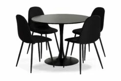 Caitly Spisebordssæt M. 4 Nibe Stole, Sort