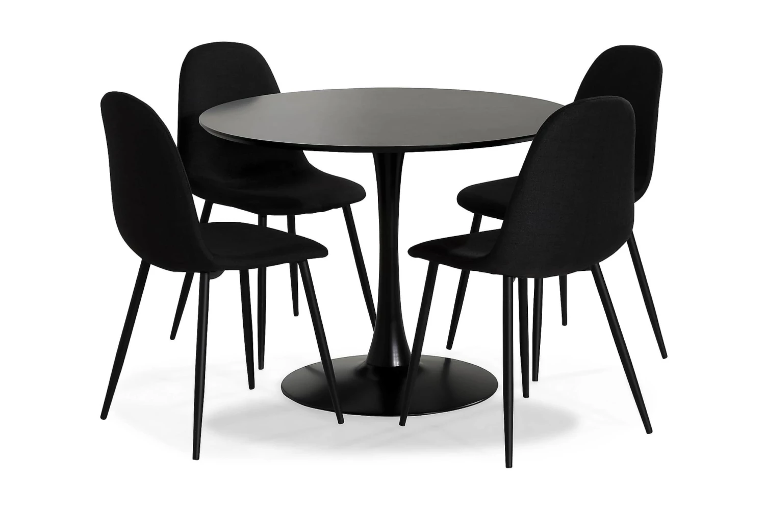 Caitly Spisebordssæt M. 4 Nibe Stole, Sort 3 Caitly Spisebordssæt M. 4 Nibe Stole, Sort