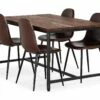Wilmer Spisebordssæt M. 4 Nibe Stole (Brun), Rustik Elm M. Sort Stel -møbel butik 9000898916 1