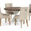 Lyon Spisebordssæt M. 4 Viktoria Spisebordsstole (Beige), Træ M. Hvid Stel -møbel butik 9000953514